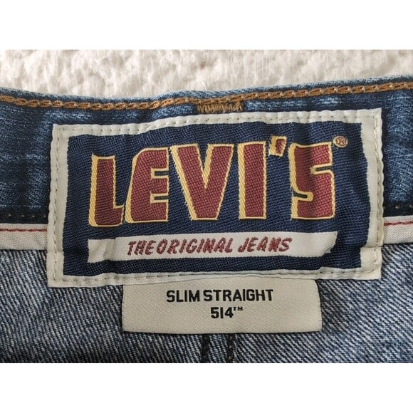 Levi's The Original Jeans 514 Men's Size 32x32 Slim Straight Blue Denim - Picture 6 of 8